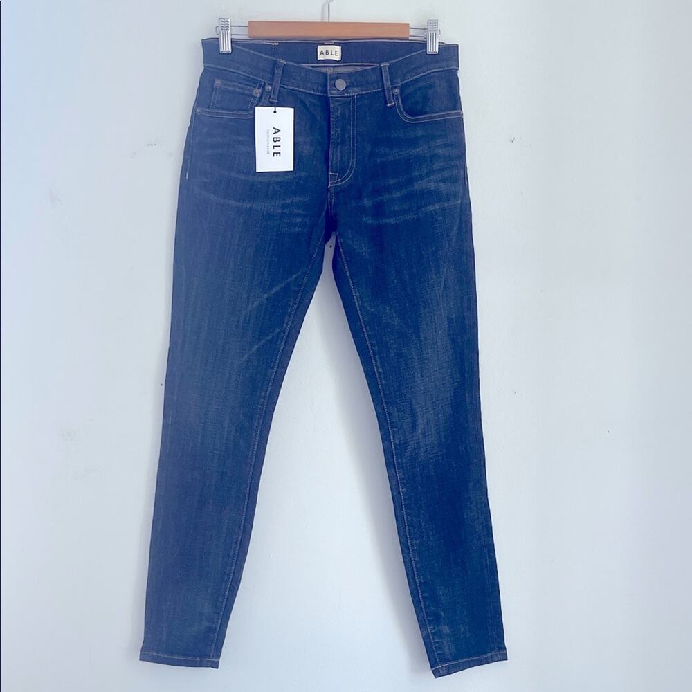 NWT ABLE The Skinny Caria Wash mid rise denim jeans sz 28